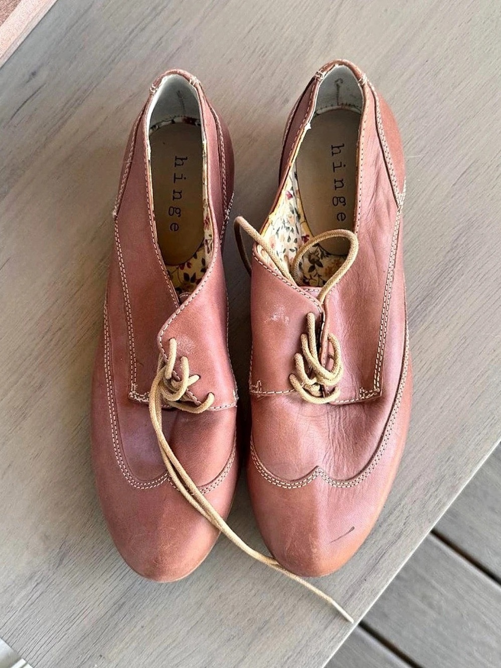 hinge Pink Leather-Look Moccasins